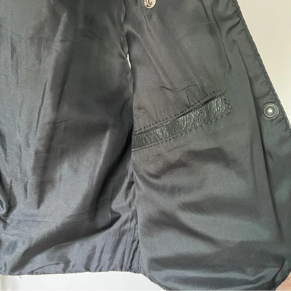 Biker Leather Vest Braid Pins Button Womens Size Medium
